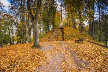 Vytautas mound in autumn. Lithuaniaの写真素材