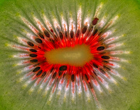 Close up Kiwi Fruit, background of cut kiwi fruitの写真素材
