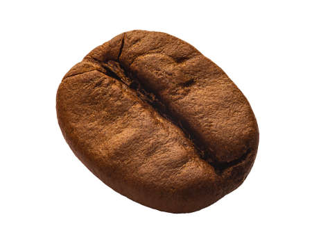 Coffee bean isolated on white background, shiny coffee beanの写真素材