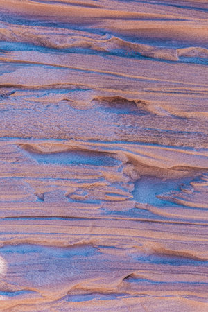 Natural sand pattern created by wind, shore of the dunesの写真素材