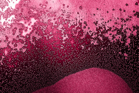 Frozen ice patterns in viva magenta colorの写真素材