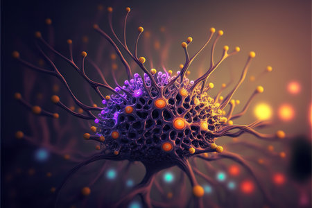Neural network connections. Abstract image of neural network. Generative AIの素材