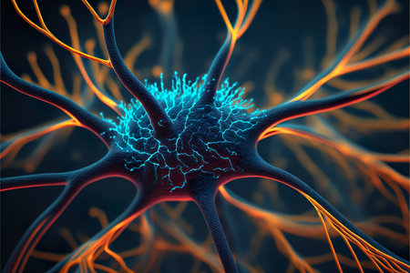 Neural network connections. Abstract image of neural network. Generative AIの素材