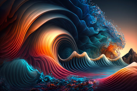 Psychic waves, abstract art made by Generative AIの素材