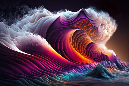 Psychic waves, abstract art made by Generative AIの素材