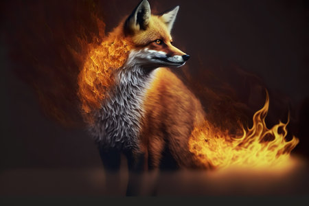 Fire fox. Generative AIの素材