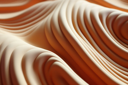Wavy abstract forms pattern of pastel color background. Generative AIの素材
