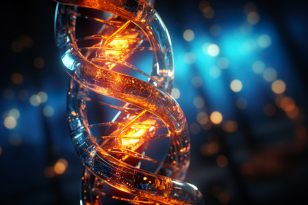 DNA code. Human DNA structure. Generative AI.の素材