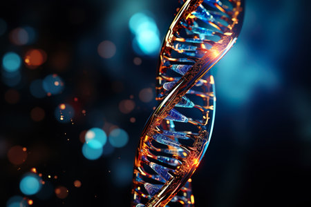 DNA code. Human DNA structure. Generative AI.の素材