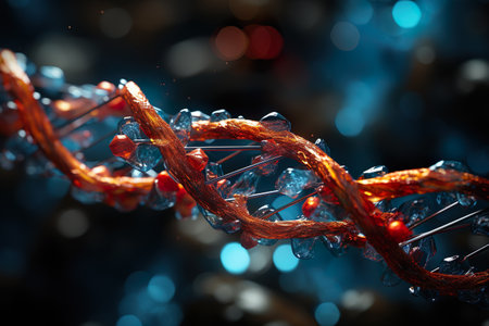 DNA code. Human DNA structure. Generative AI.の素材