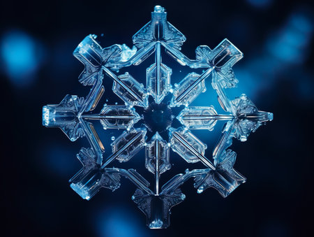 Natural form crystal of a snowflake. Winter time.の素材