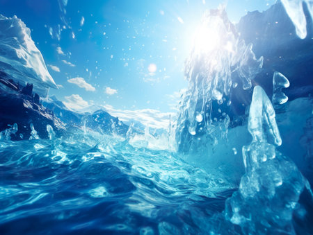 Melting glaciers of Antarctica. Calimate change conceptの素材