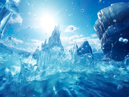Melting glaciers of Antarctica. Calimate change conceptの素材