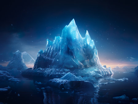 Melting glaciers of Antarctica. Calimate change conceptの素材