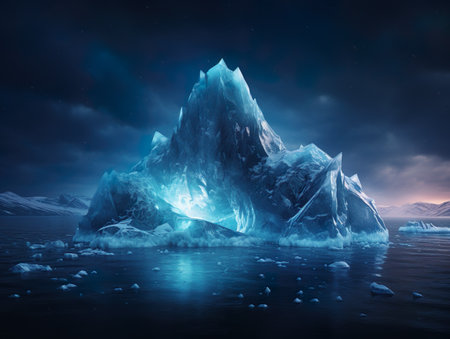 Melting glaciers of Antarctica. Calimate change conceptの素材