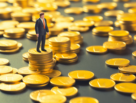 Businessman making moneyの素材