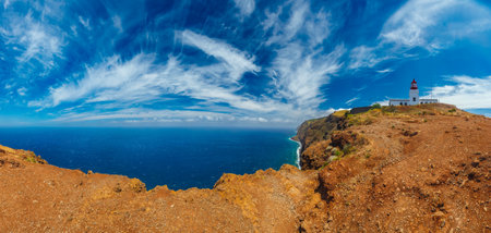 Ponta do Pargo, high cliffs in Madeiraの写真素材