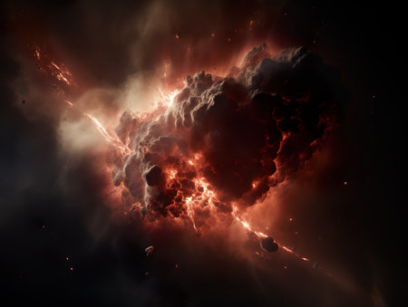 Imagination of a Big bang explosion. The beginning of a Universe.の素材