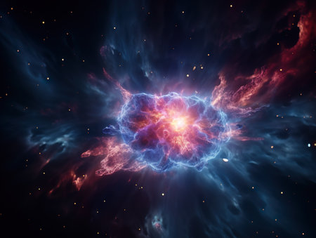 Imagination of a Big bang explosion. The beginning of a Universe.の素材