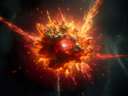 Imagination of a Big bang explosion. The beginning of a Universe.の素材