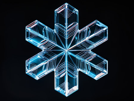 Snowflake cutout. Isolated snowflake crystal. Winter concept.の素材
