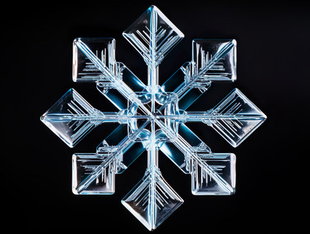 Snowflake cutout. Isolated snowflake crystal. Winter concept.の素材
