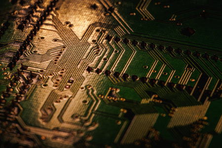 Electronic circuit board close up