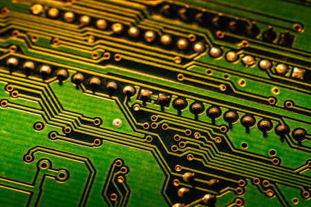 Electronic circuit board close up