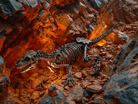 This fossil, unlike anything found on Earth, appeared to be a remnant of a past Martian life form. Imagination of a fossil in Mars.の素材