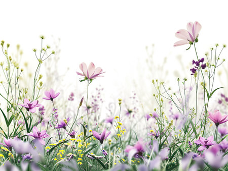 Spring flowers isolated in white background.の素材