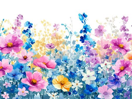 Spring flowers isolated in white background.の素材