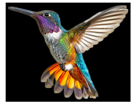 A Colorful hummingbird flyingの素材