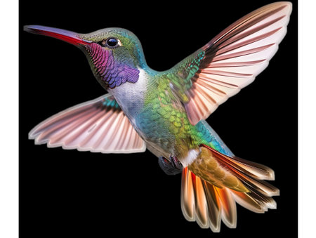 A Colorful hummingbird flyingの素材