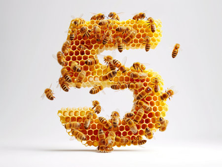 Number five made of honey combの素材