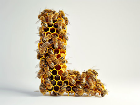 Letter L made of honey combの素材