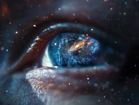 Galaxy in the eye of a humanの素材