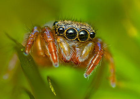 Black-palped Jumping Spider - Pseudeuophrys erraticaの写真素材