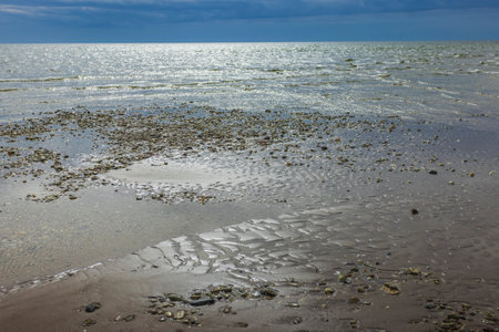 Pebble beach at the Sorve Lighthouse in Saaremma, Estoniaの写真素材