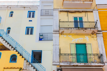 Experience the Vibrant, Colorful Balcony Architecture in a Capri islandの写真素材