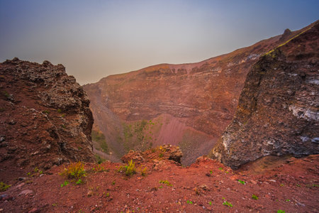 Volcano Crater - Mt. Vesuvius in Italyの写真素材
