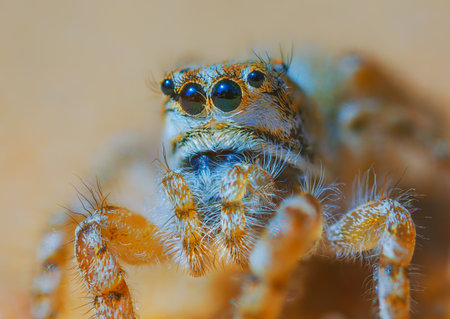 Jumping spider portrait - Yllenus arenarius, close up