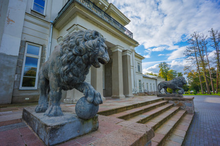 Astravas Manor in Lithuanian town Birzaiの写真素材
