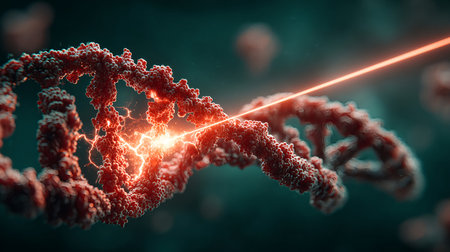 Dna laser visualization, DNA Gene therapy concept.の素材