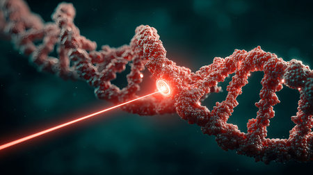 Dna laser visualization, DNA Gene therapy concept.の素材