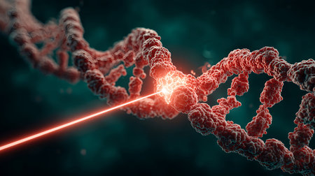 Dna laser visualization, DNA Gene therapy concept.の素材