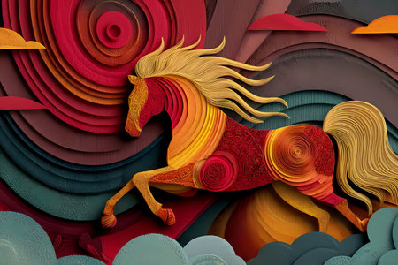 Happy Chinese New Year 2025 Year of the fire horse conceptの素材