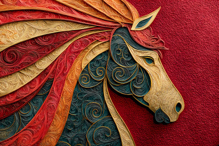 Happy Chinese New Year 2025 Year of the fire horse conceptの素材