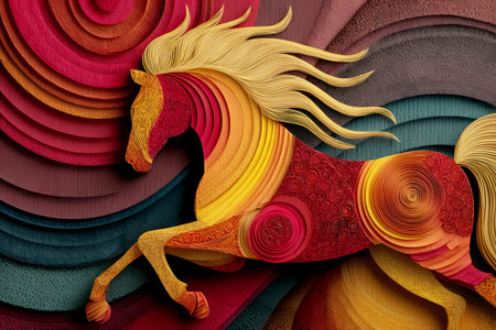 Happy Chinese New Year 2025 Year of the fire horse conceptの素材