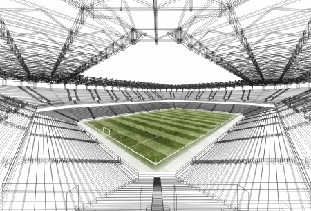 wire frame stadiumの写真素材