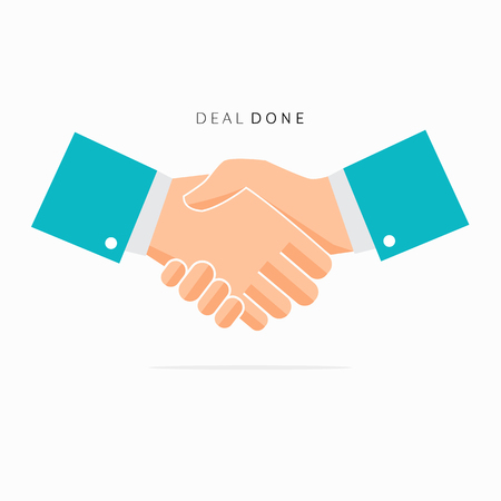 The business people are designing the finished dealのイラスト素材